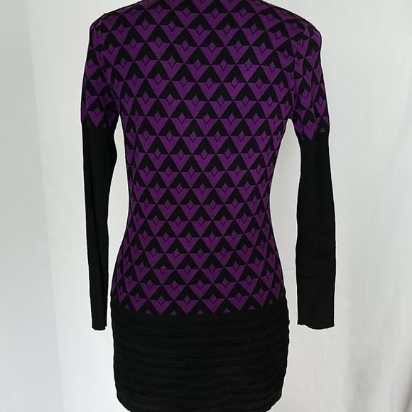 Elena Wang Wool Sweater/Dress/Tunic Chevron Print Sz XS - Picture 5 of 7